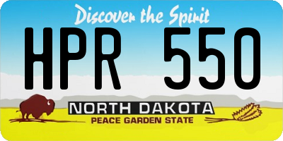 ND license plate HPR550