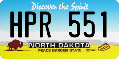 ND license plate HPR551