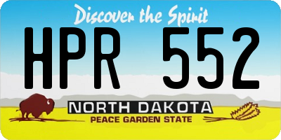 ND license plate HPR552