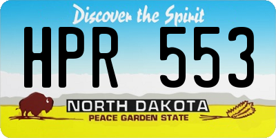 ND license plate HPR553