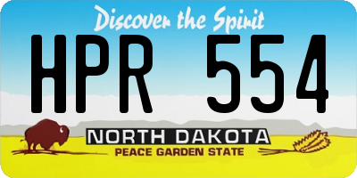 ND license plate HPR554