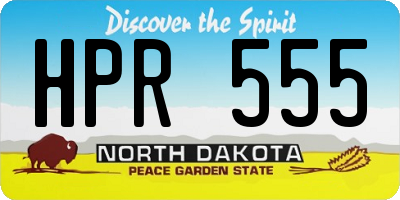 ND license plate HPR555