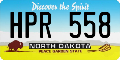 ND license plate HPR558