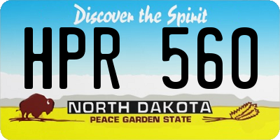ND license plate HPR560