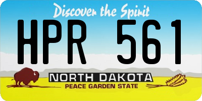 ND license plate HPR561