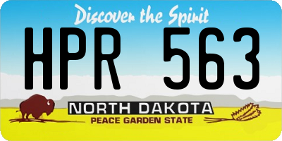 ND license plate HPR563