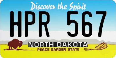 ND license plate HPR567