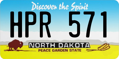 ND license plate HPR571