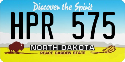 ND license plate HPR575