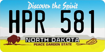 ND license plate HPR581