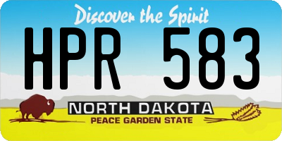 ND license plate HPR583
