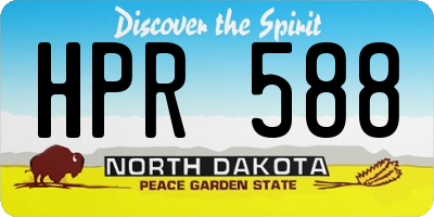 ND license plate HPR588