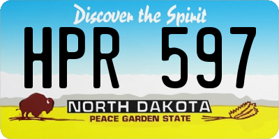 ND license plate HPR597