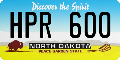 ND license plate HPR600