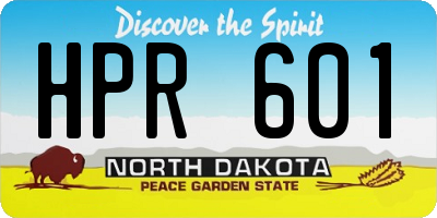 ND license plate HPR601