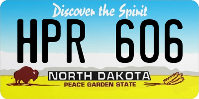ND license plate HPR606