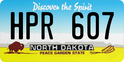 ND license plate HPR607