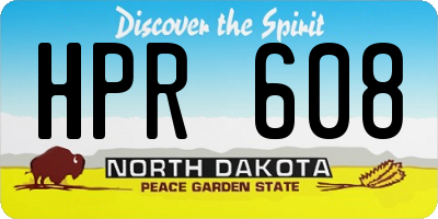 ND license plate HPR608