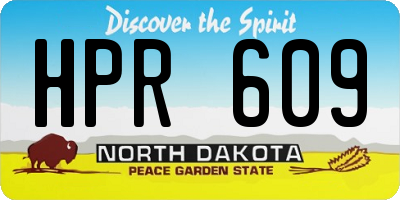 ND license plate HPR609