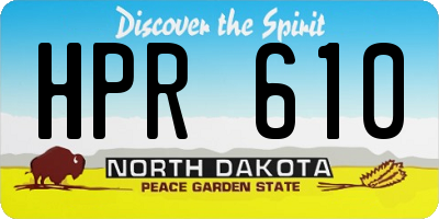 ND license plate HPR610