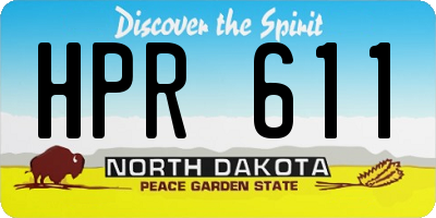 ND license plate HPR611