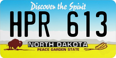 ND license plate HPR613
