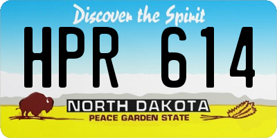 ND license plate HPR614