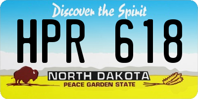ND license plate HPR618