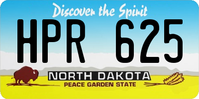 ND license plate HPR625
