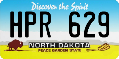 ND license plate HPR629