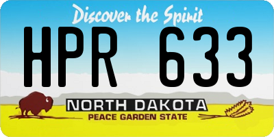 ND license plate HPR633