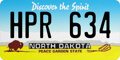 ND license plate HPR634