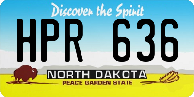 ND license plate HPR636
