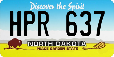 ND license plate HPR637