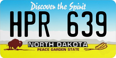 ND license plate HPR639