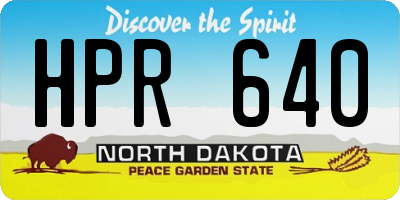 ND license plate HPR640