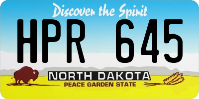 ND license plate HPR645