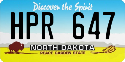 ND license plate HPR647