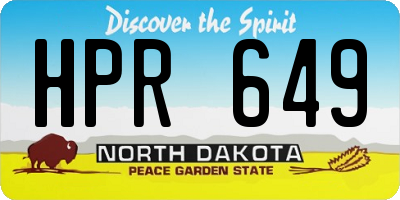 ND license plate HPR649