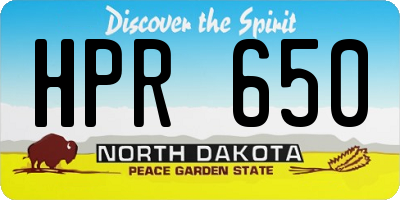 ND license plate HPR650