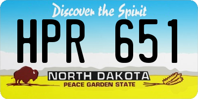 ND license plate HPR651
