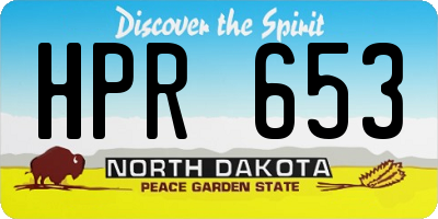 ND license plate HPR653