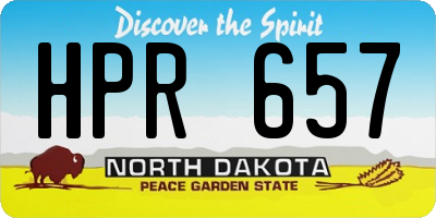 ND license plate HPR657