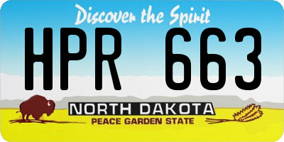 ND license plate HPR663