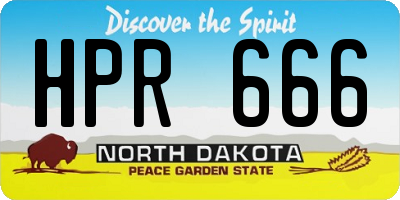 ND license plate HPR666