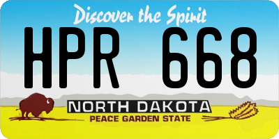 ND license plate HPR668