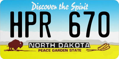 ND license plate HPR670