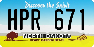 ND license plate HPR671