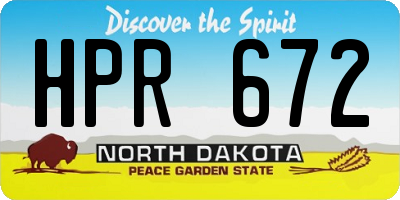 ND license plate HPR672