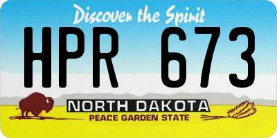 ND license plate HPR673
